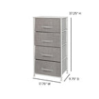 Flash Furniture Harris 4-Drawer Storage Chest of Drawers, Modern Bedroom Dresser with 4 Easy Pull Fabric Drawers and Engineered Wood Top, Light Gray