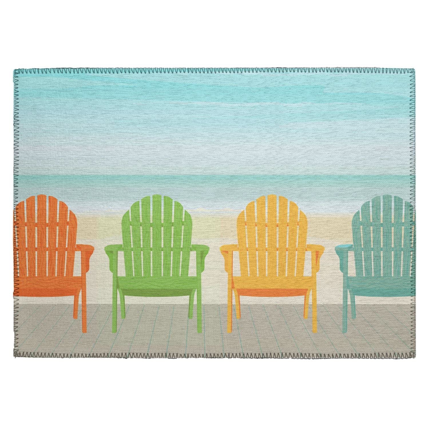 Harbor Ha1 Blue Coastal Rug Rectangle 3' X 5'