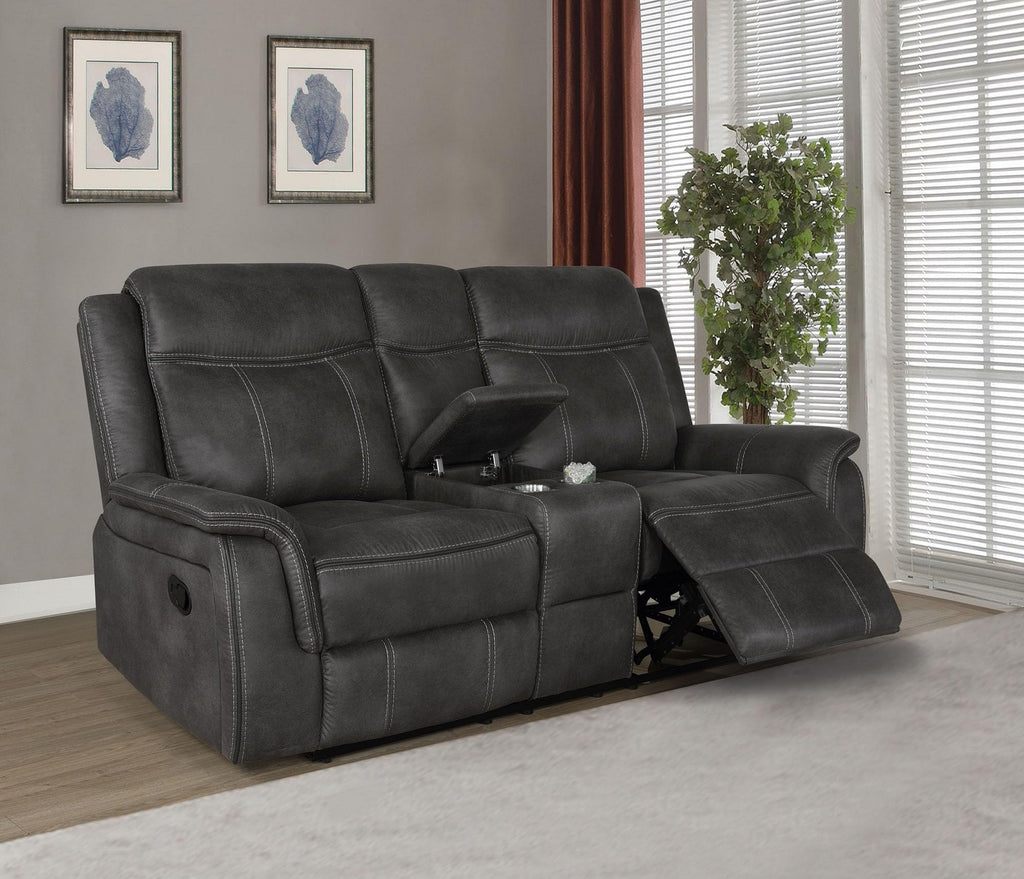Coaster Lawrence 3-Piece Motion Sofa Set, Charcoal