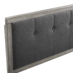 Modway Draper Tufted Queen Fabric And Wood Headboard In Gray Charcoal