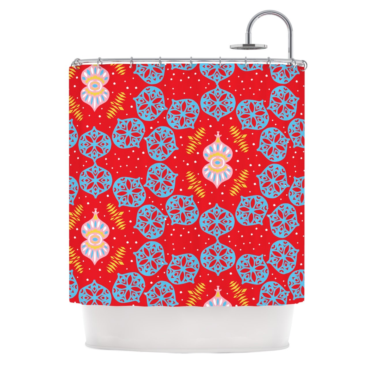 Kess InHouse Miranda MOL Frosted Red Blue Shower Curtain, 69 by 70-Inch