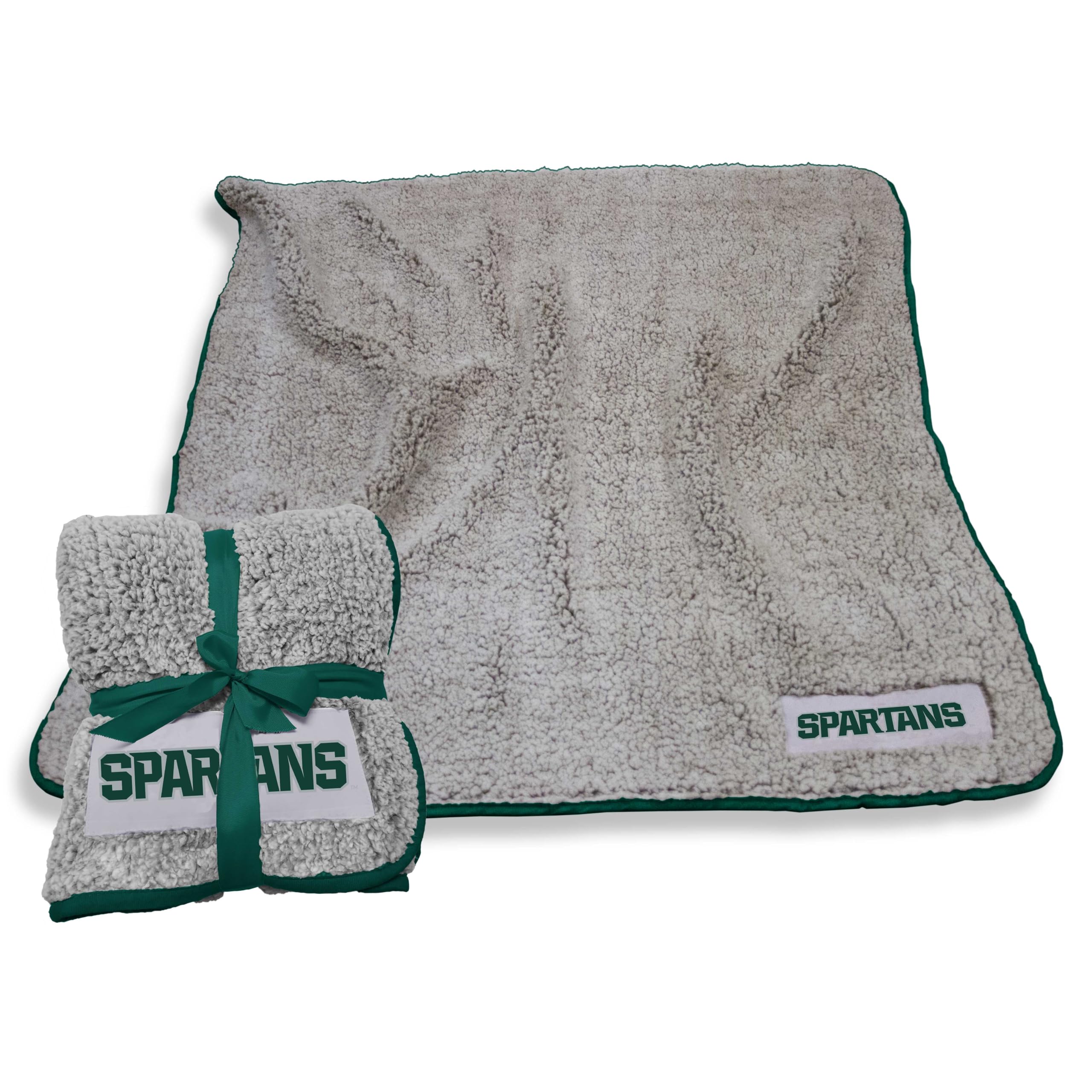 Logo Brands Ncaa Michigan State Spartans Frosty Fleece Throw Blanket (50' X 60') - Soft Sherpa Material With Team Logo, Team C
