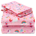 Joiedomi Kids Full Sheet Set Unicorn - 4 Piece Soft Microfiber Bed Sheets - Deep Pocket Wrinkle Free, Cozy Toddler Bedding Set,