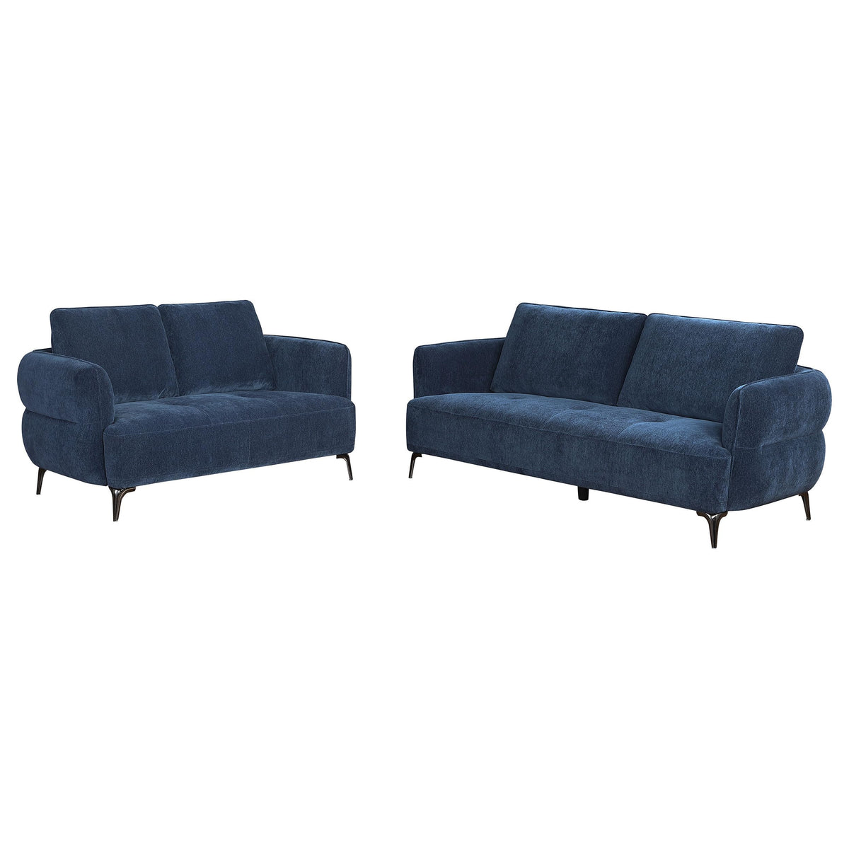 Coaster Home Furnishings Lively 2-Piece Chenille Upholstered Sofa Set Blue