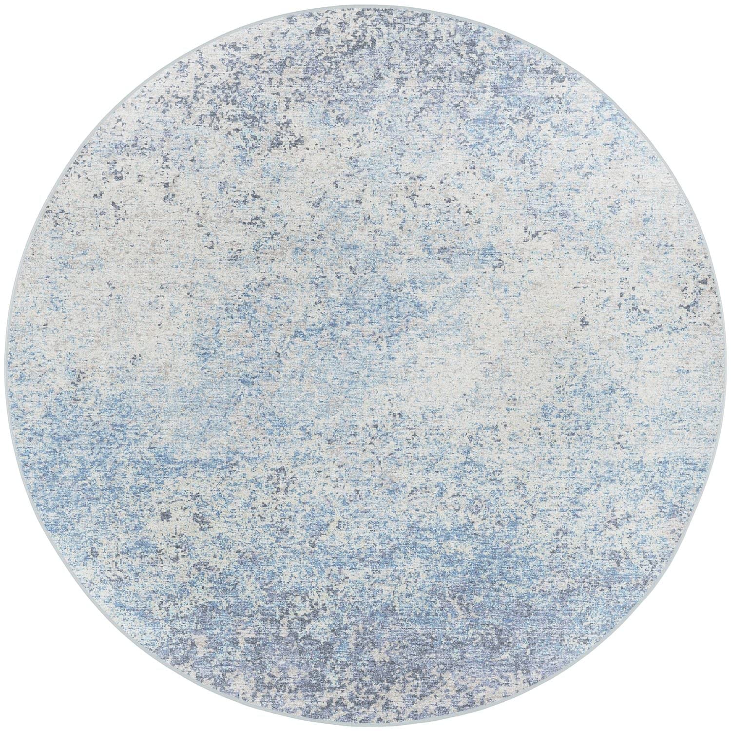 Winslow Wl3 Blue Transitional Rug Round 6' X 6'