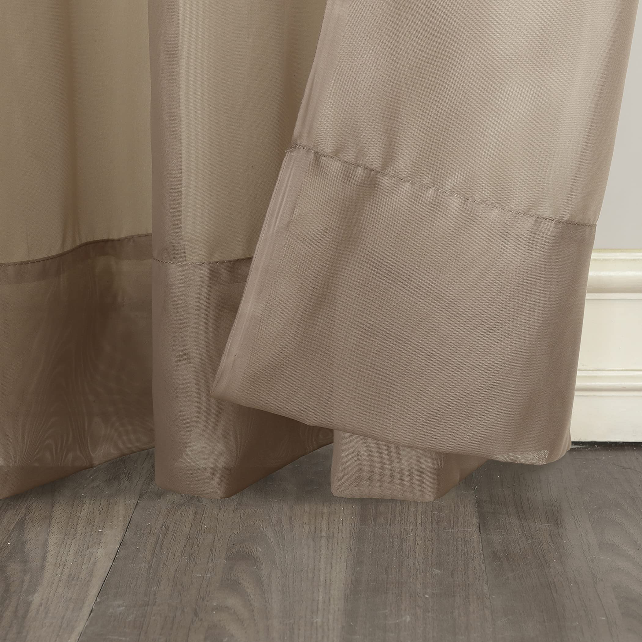 No. 918 25767 Emily Sheer Voile Rod Pocket Curtain Panel, 59'''' X 95'''', Taupe