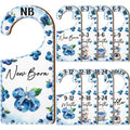CORNER LACE Baby Closet Dividers 8PCS, Blueberry Themed Wooden Double-Sided Clothes Size Hanger/Organizer from Newborn to Toddle