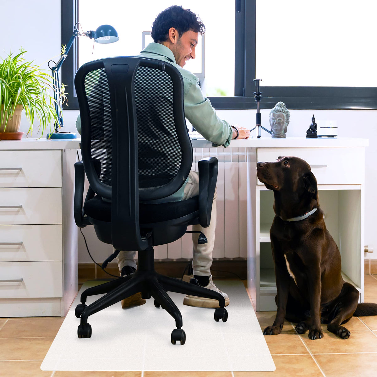 Floortex® Cleartex® Polypropylene Rectangular Anti Slip Chair Mat for Hard Floors - 29&quot; x 46&quot;