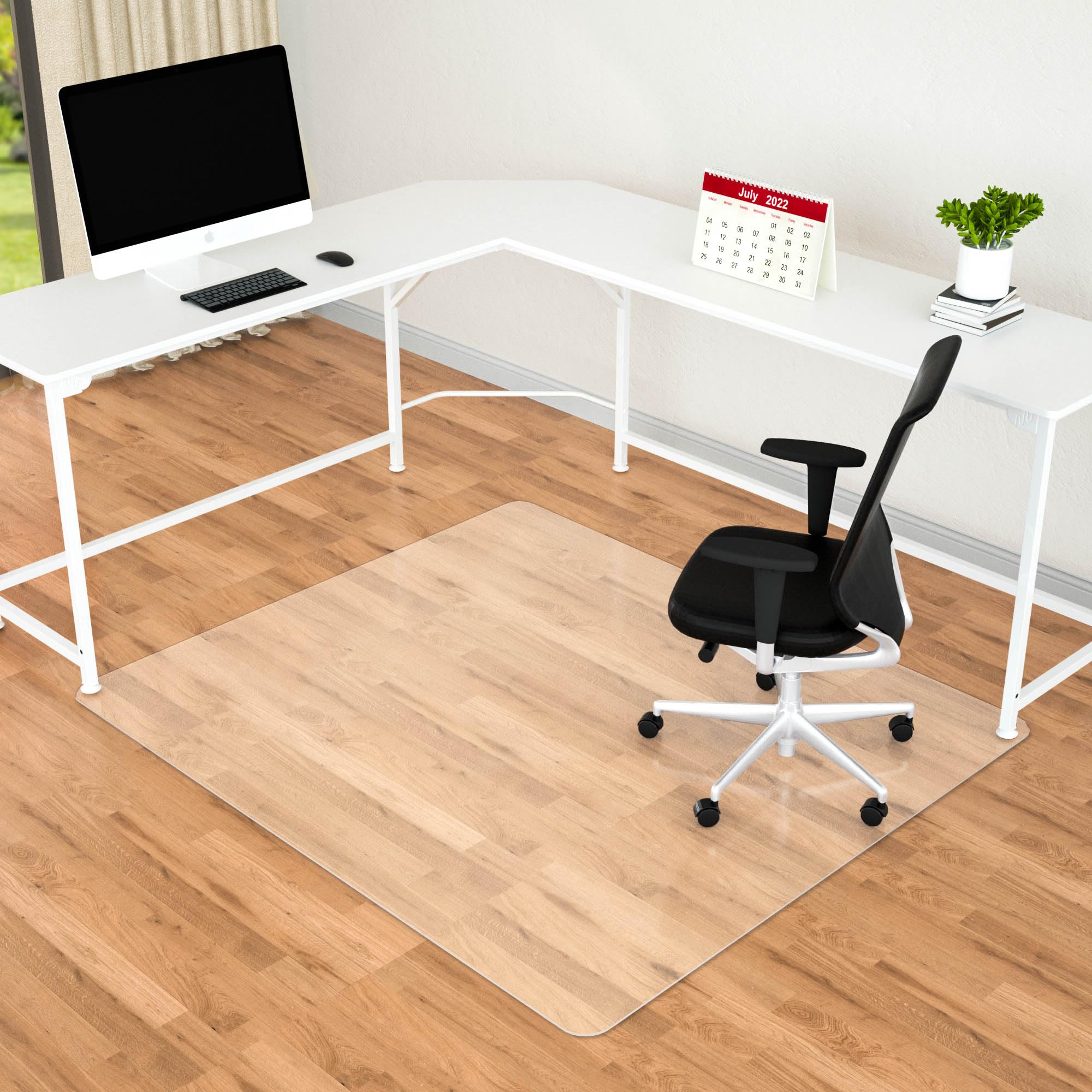 Amyracel Office Chair Mats For Hardwood Floors- 45' X 53' Desk Floor Mat For Hardwood Floors, Easy Glide Desk Chair Mat For Ha