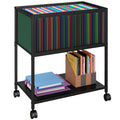Sbanmao Rolling File Cart, Mobile File Cabinet with Wheels Hanging Files, Metal Hanging File Folder Cart File Organizer Fit Lett