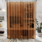 Amazerbath Premium Eva Shower Curtain Amber, Luxury Shower Curtain Clear Brown Jelly-Like Soft, Waterproof Clear Brown Shower Cu