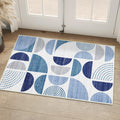 MUJOO Blue Small Rug Washable,2x3 Area Rugs for Entryway Bathroom Entry Entrance Bedroom Kitchen,Front Door Mat Boho Throw Carpe