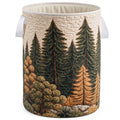 Singhoow Quilted Laundry Basket with Handles 16 x 22 Rustic Forest Hamper