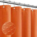 Gibelle Burnt Orange Shower Curtain, Waffle Weave Textured Fabric Shower Curtain for Bathroom - Soft Cloth & Hotel Spa Luxury, W