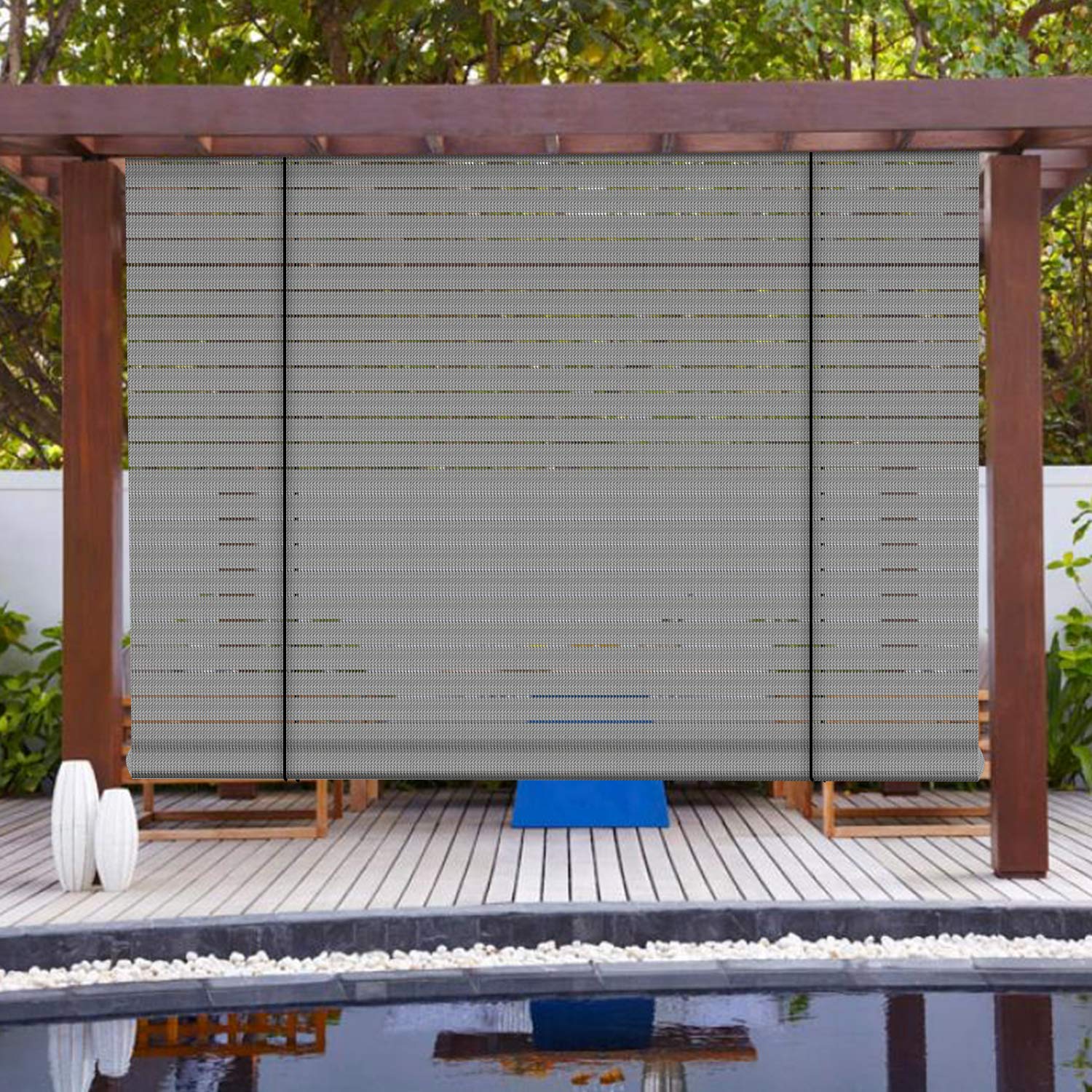 Patio Paradise Exterior Outdoor Roll Up Shades Blinds Roller Shade For Porch Deck Balcony Pergola Carport Light Filtering 5'Wx5'