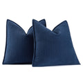Miulee Pack Of 2 Navy Blue Decorative Pillow Covers 18X18 Inch Soft Chenille Luxurious Couch Throw Pillows Farmhouse Cushion Covers With Elegant Design For Sofa Bedroom Living Room Home Decor