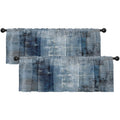 Emvency 2 Pack Valances Window Treatments, Blue Abstract Modern Art Blackout Drapes Adjustable Curtain Valances for Windows Livi