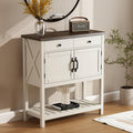 ChooChoo Farmhouse Console Table, Entryway Table with Storage Shelf, Coffee Bar Cabinet, Narrow Buffet Sideboard for Kitchen, Ha