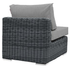 Modway EEI-1868-GRY-GRY Summon Wicker Rattan Outdoor Patio Sunbrella Fabric, Armless Chair, Canvas Gray
