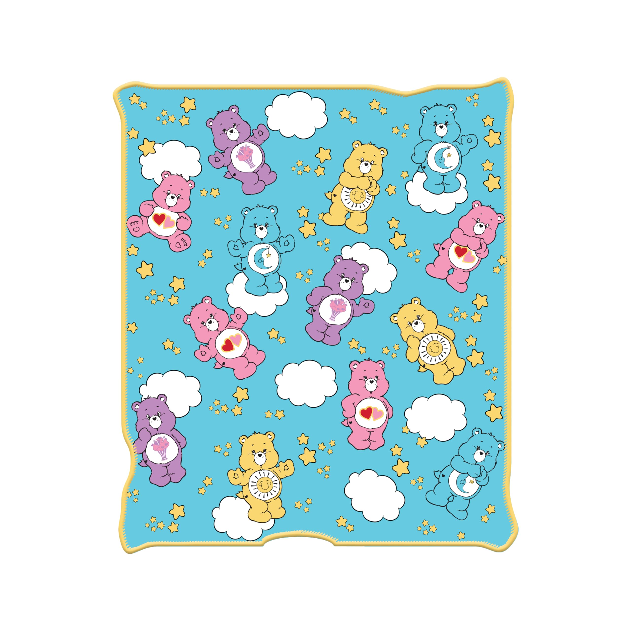 Silver Buffalo Care Bears Featuring Bedtime Bear, Funshine Bear, Share Bear, And Love-A-Lot Bear 45' X 60' Fleece Throw, Soft