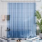 AmazerBath Premium EVA Shower Curtain Clear Blue, Luxury Shower Curtain Blue Jelly-Like Soft, Waterproof Bathroom Shower Curtain
