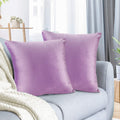 Nestl Throw Pillow Covers, Cozy Velvet Decorative Lavender Pillow Covers 20 X 20 Inches, Soft Solid Couch Pillow Covers For Sofa