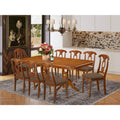 East West Furniture NANA9-SBR-C Napoleon 9 Piece Kitchen Set Includes a Rectangle Table with Butterfly Leaf and 8 Linen Fabric Dining Room Chairs, 40x78 Inch
