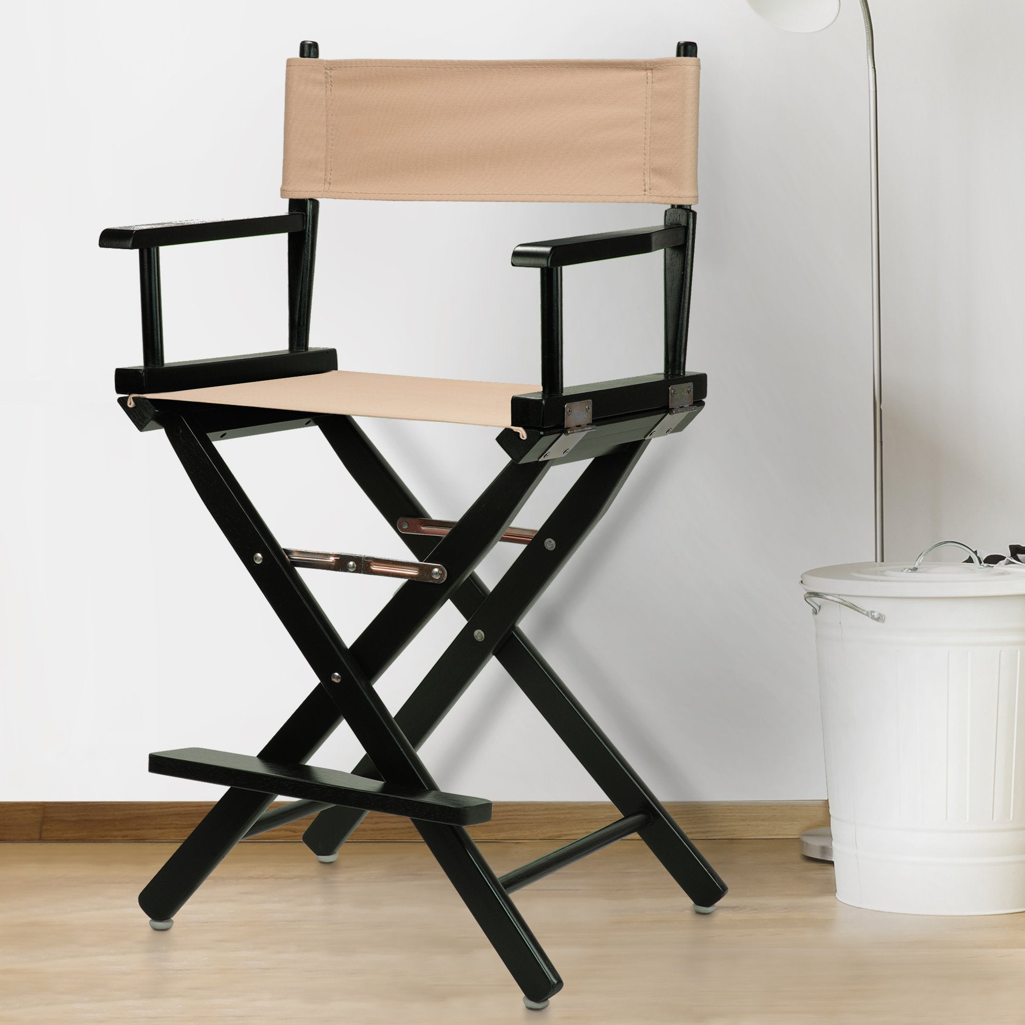 Casual Home 24&quot; Director's Chair Black Frame-with Tan Canvas, Counter Height