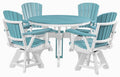 American Furniture Classics Round Set, Dining Height, Aruba Blue And White