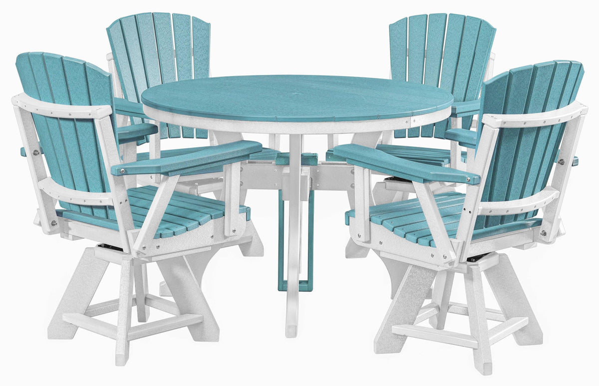 American Furniture Classics Round Set, Dining Height, Aruba Blue And White