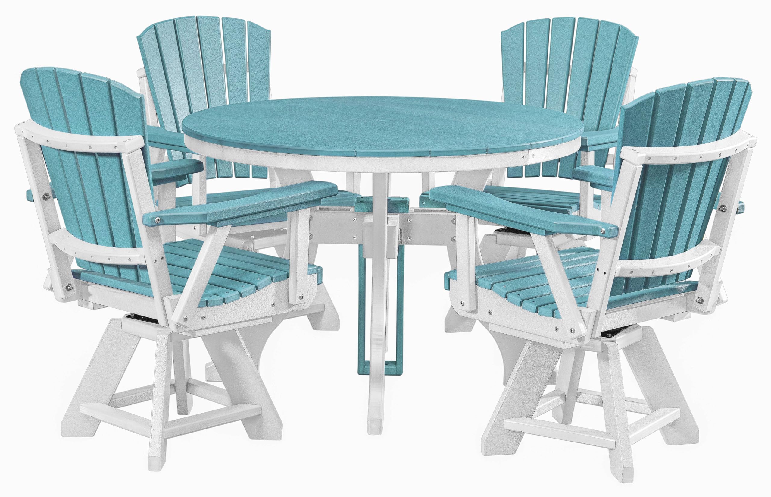 American Furniture Classics Round Set, Dining Height, Aruba Blue And White