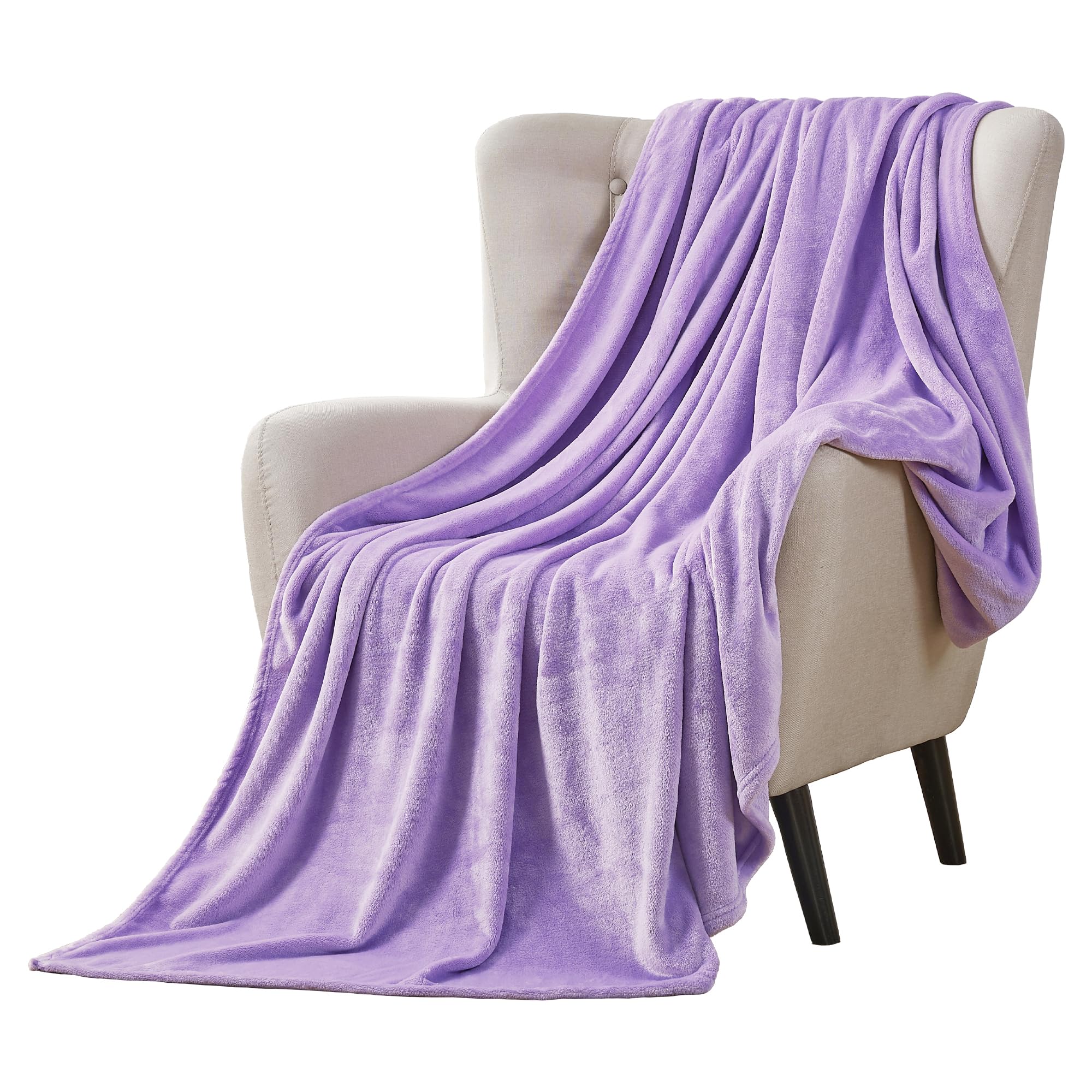 Walensee Fleece Blanket Plush Throw Fuzzy Lightweight (King Size 108X90 Lavender) Super Soft Microfiber Flannel Blankets For Cou