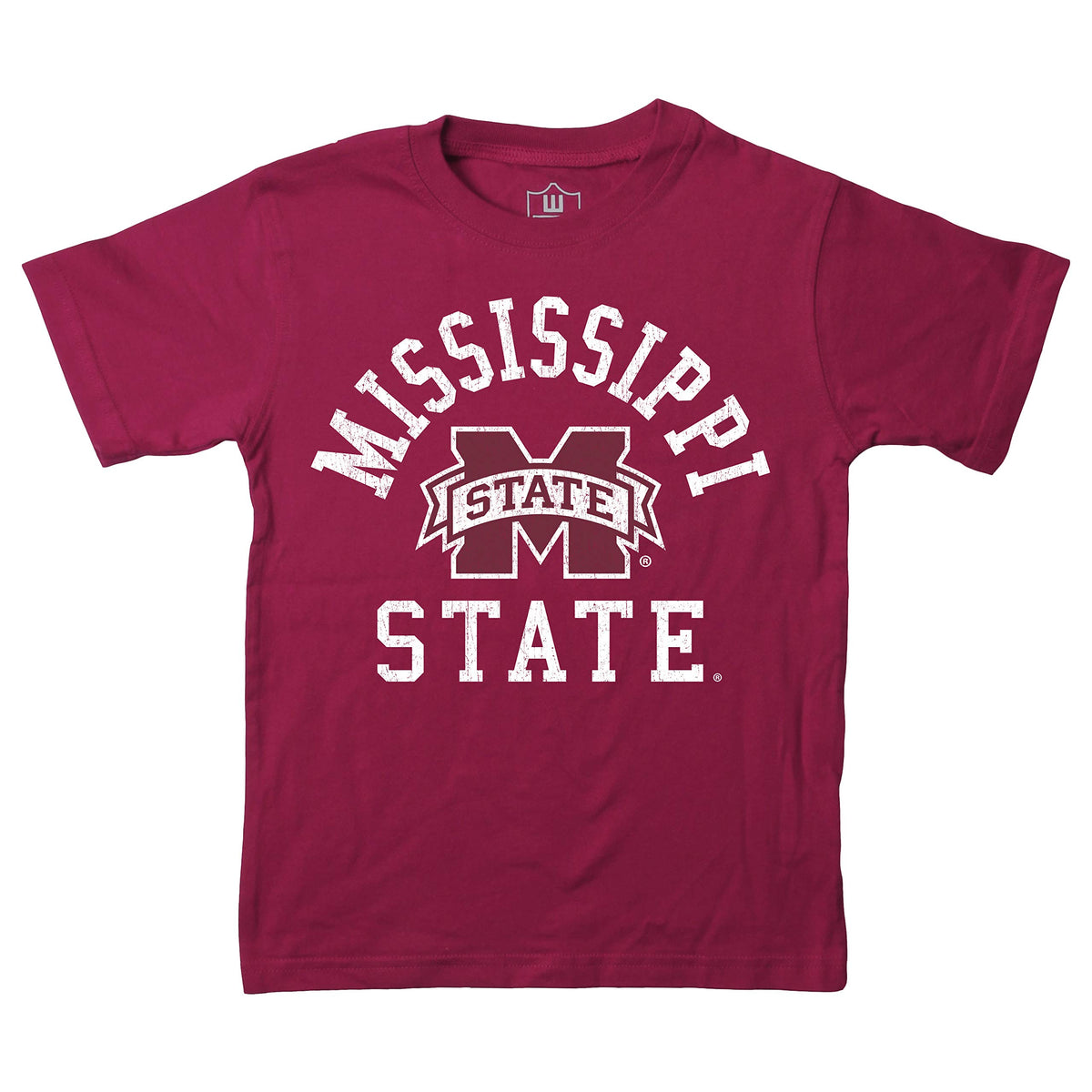 Wes And Willy Ncaa Kids Ss Organic Cotton Tee Shirt, Mississippi State Bulldogs, Har Maroon, 6