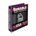 Samsill Durable 1.5 Inch Binder, Made In The Usa, D Ring Binder, Customizable Clear View Cover, Purple, Holds 350 Pages