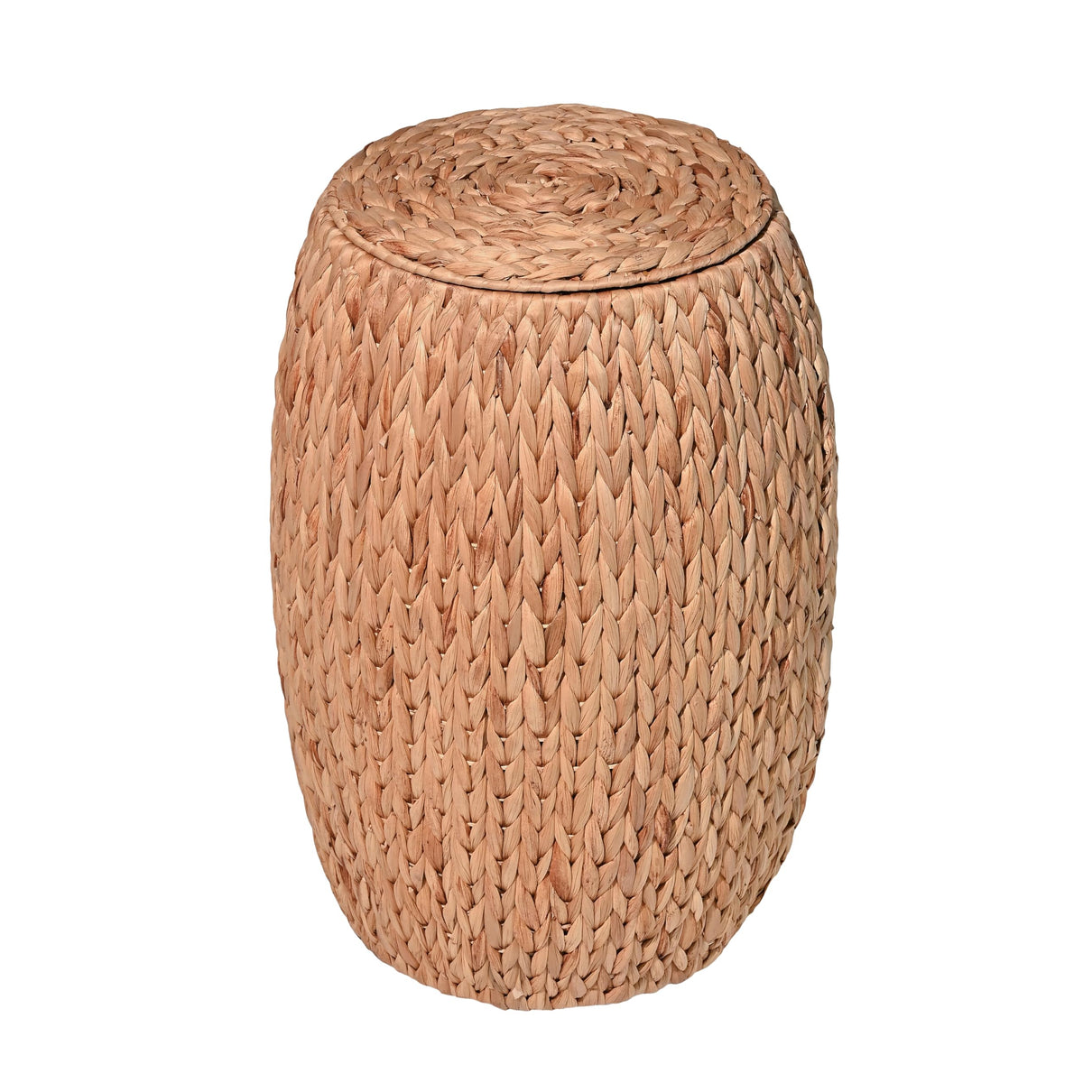 happimess Colt Coastal 21.06 Handwoven Hyacinth Storage Stool, Natural