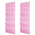 SAVERHO Hanging Shoe Organizer 2Pack, Over The Door Shoe Organizer with 24 Mesh Large Pockets Hanging Shoe Storage Bag for Sport