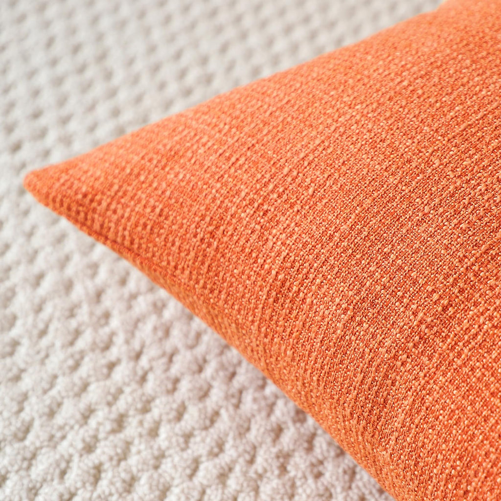 Otostar Linen Throw Pillow Covers Set Of 2 Decorative Square Pillowcases Fall Cushion Covers 24X24 Inch For Home Decor Sofa Bedroom Car 60 X 60 Cm Orange
