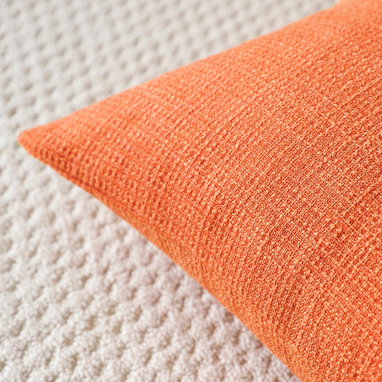 Otostar Linen Throw Pillow Covers Set Of 2 Decorative Square Pillowcases Fall Cushion Covers 24X24 Inch For Home Decor Sofa Bedroom Car 60 X 60 Cm Orange