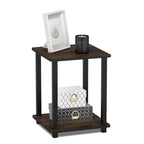 Furinno Simplistic Set Of 2 End Table, Columbia Walnut/Black