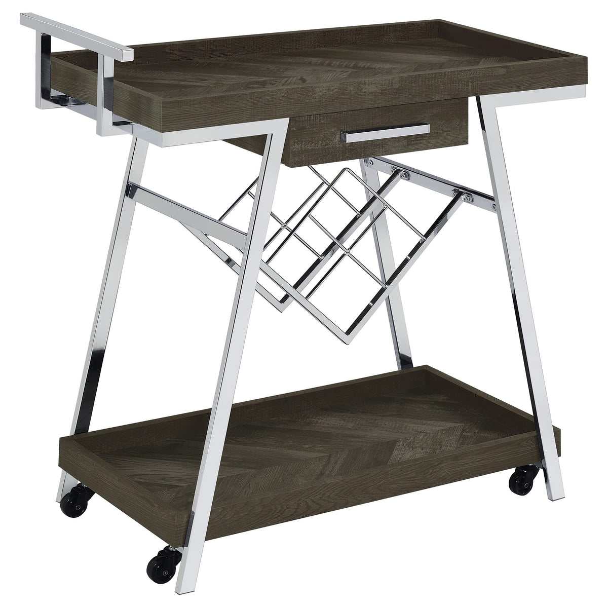 Coaster Kinney Bar Cart, Rustic Grey