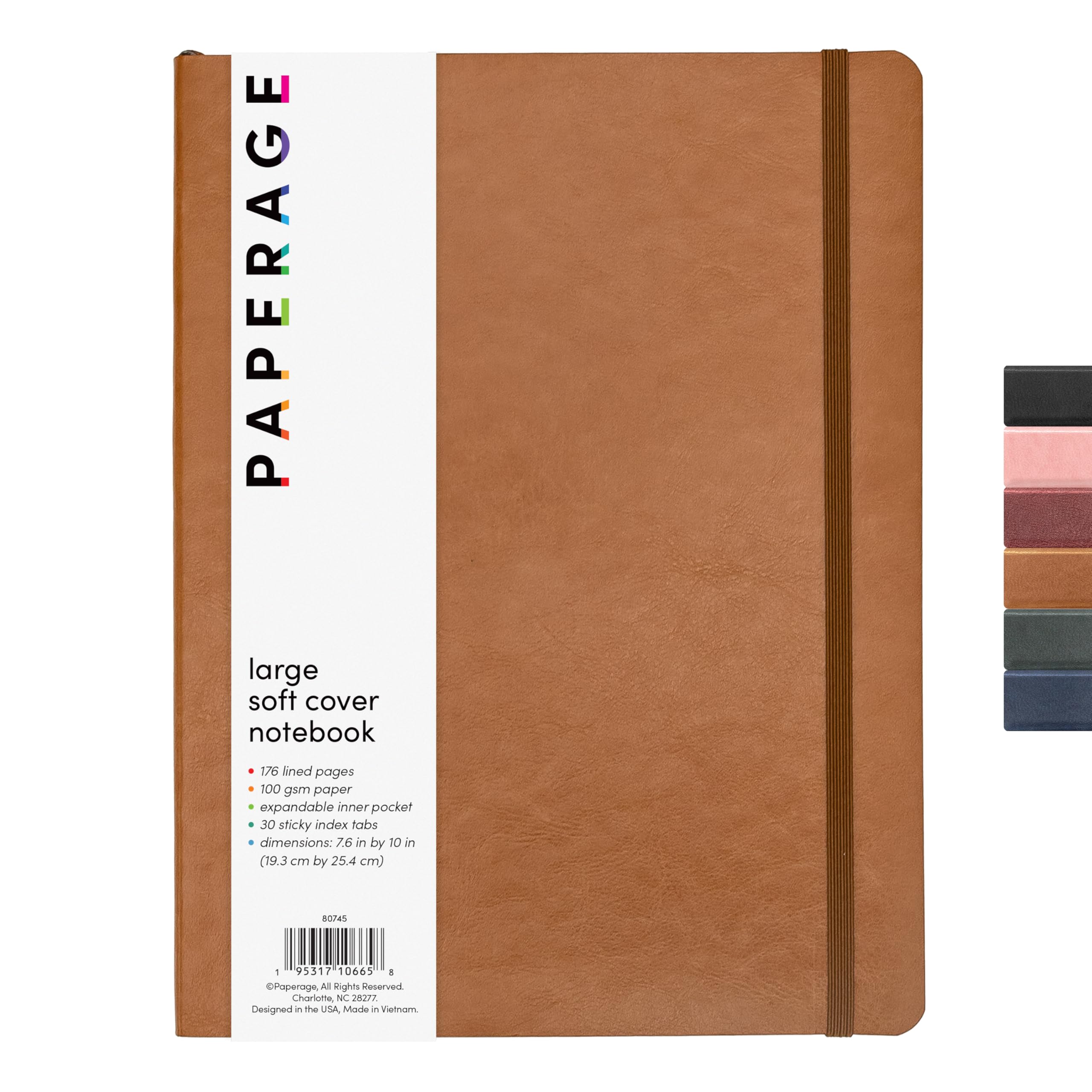 Paperage Softcover Lined Journal Notebook (Cognac), 176 Pages, Large B5 College Ruled Notebook, 7.6 Inches X 10 Inches - 100 Gsm