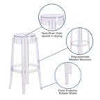 Flash Furniture Laney 29.75'' High Transparent Barstool