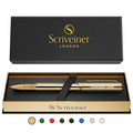 Scriveiner Personalized Gold Rollerball Pen - Stunning Luxury Pen With 24K Gold Finish, Schmidt Ink Refill, Best Engraved Roller
