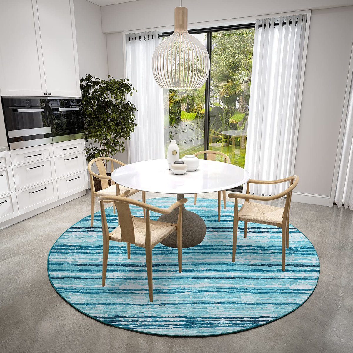 Dalyn Rugs Brisbane Br4 Destressed Striped Sky 8' X 8'
