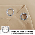 Nicetown Farmhouse Blackout Kitchen Tiers Curtains 24 Inch Length For Cabinet Sink Window Grommet Small Short Window Covering For Travel Rv Basement Bathroom, 29' Wide, 1 Pair, Biscotti Beige