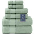 COZYART Sage Green Bath Towels Set 6 Piece, 2 Bath Towels 2 Hand Towels 2 Washcloths, Luxury 100% Turkish Cotton 650GSM Hotel Qu