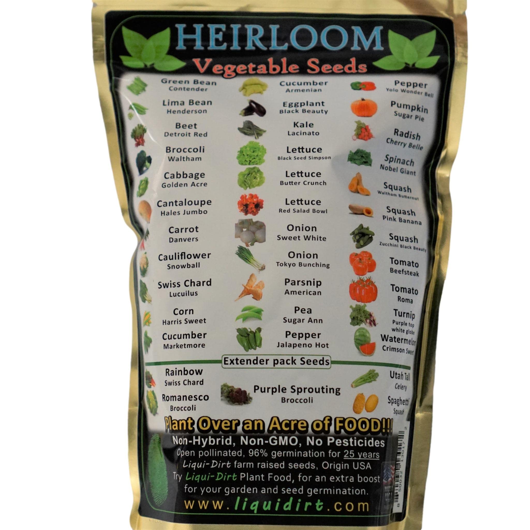Heirloom Fruit And Vegetable Seeds 38 Varieties Over 8,000 Seeds- Non-Hybrid, No Chemicals, Non-Gmo, Survival Garden Seed Bank