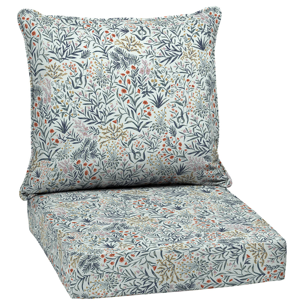 Arden Selections Outdoor Deep Seat Set, 24 X 24, Rain-Proof, Fade Resistant, Deep Seat Bottom And Back Cushion 24 X 24, Pistachi