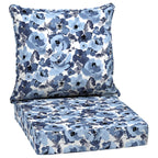 Arden Selections Outdoor Deep Seat Set, 24 X 24, Rain-Proof, Fade Resistant, Deep Seat Bottom And Back Cushion 24 X 24, Blue Gar
