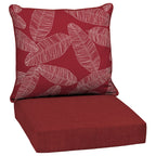 Arden Selections Outdoor Deep Seat Set, 24 X 24, Water Repellent, Fade Resistant, Deep Seat Bottom And Back Cushion 24 X 24, Red